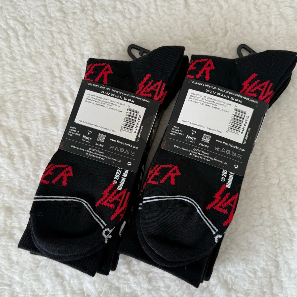 Slayer Men's Black and Red Crew/Dress Socks 6 pairs, Fit Shoe Size 7-12_2